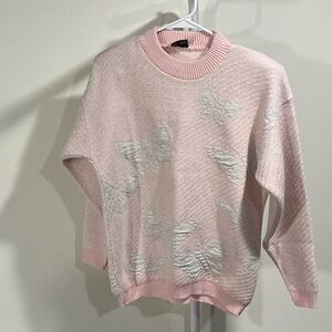 Elegant Pink and White Women's Sweater
